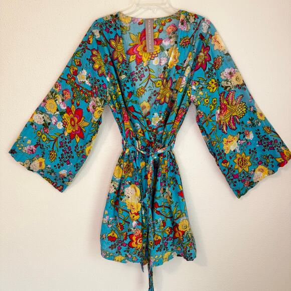 Plum Pretty Sugar Other - Plum Pretty Sugar Womens Colorful Floral Belted Kimono Size XL Boho Cottage Core